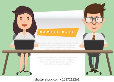 Character and businessman vector concept design