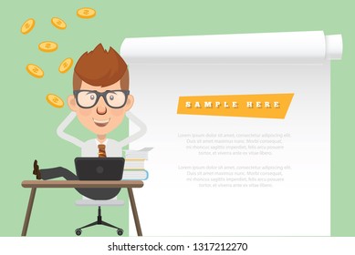 Character and businessman vector concept design