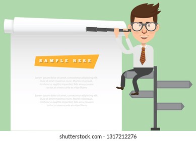 Character and businessman vector concept design