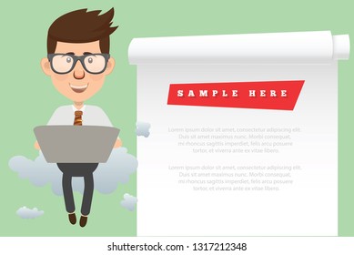 Character and businessman vector concept design