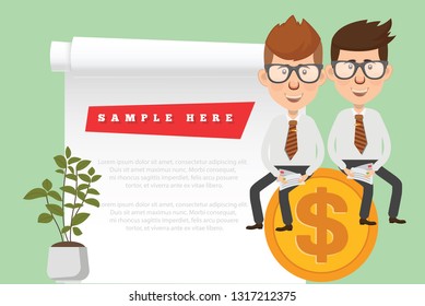 Character and businessman vector concept design