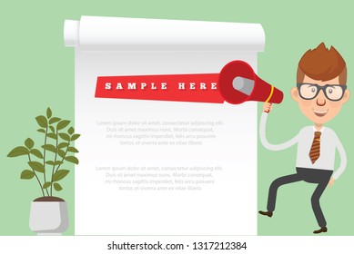 Character and businessman vector concept design