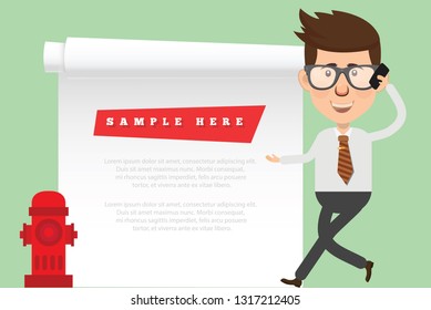 Character and businessman vector concept design