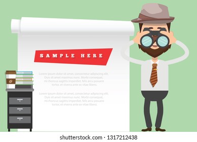 Character and businessman vector concept design