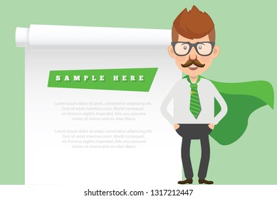 Character and businessman vector concept design