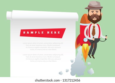 Character and businessman vector concept design