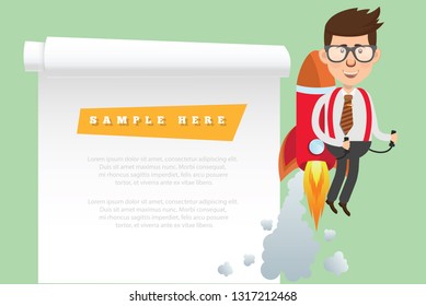 Character and businessman vector concept design