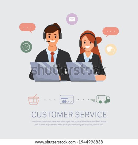 Character of businesswoman in Call center,Customer service job. Animation scene for motion graphic. 