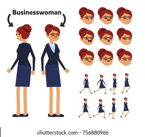 Character is a businesswoman. Character ready for animation. Walk Animation.