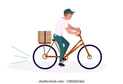 Character By Bike Delivery Service Working Stock Illustration ...