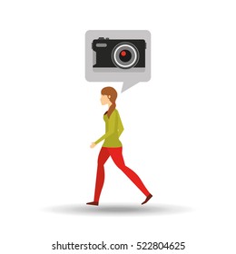 character camera media icon bubble speak vector illustration eps 10