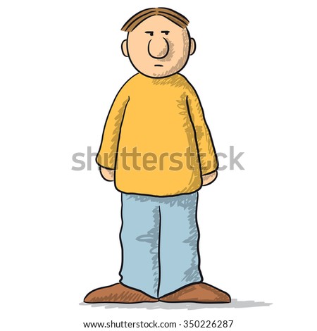 a character with a careful look