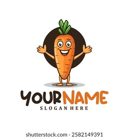 Character Carrot logo design concept vector. Creative Carrot Logo Design Template.