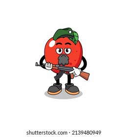 Character cartoon of apple as a special force , character design