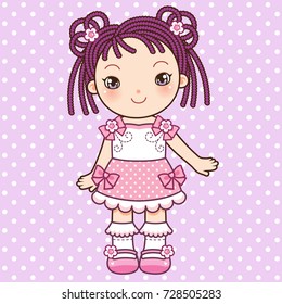 Character Cartoon Baby Girl Lolita Dress, Sweet Violet Pattern.