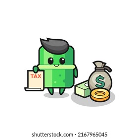 Character cartoon of bamboo as a accountant , cute style design for t shirt, sticker, logo element
