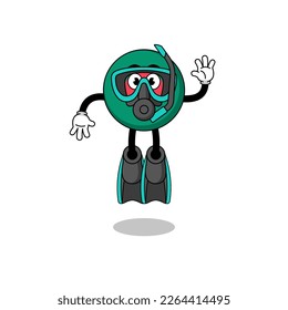 Character cartoon of bangladesh flag as a diver , character design
