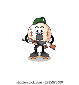 Character cartoon of baseball as a special force , character design