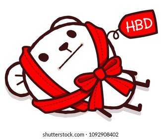 Character cartoon bear Happy Birthday