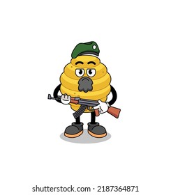 Character cartoon of bee hive as a special force , character design