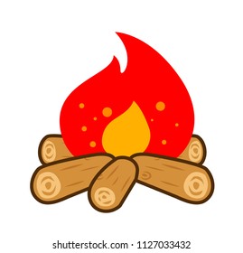 Character Cartoon, Bonfire, Campfire