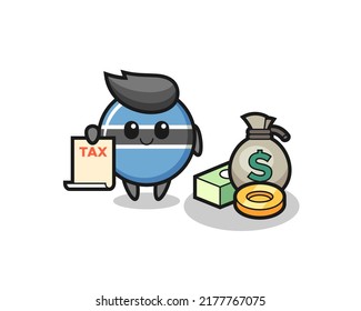Character cartoon of botswana flag badge as a accountant , cute style design for t shirt, sticker, logo element