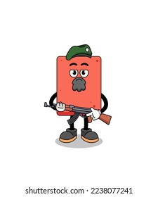 Character cartoon of brick as a special force , character design