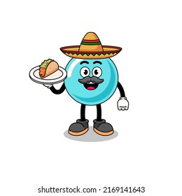 Character cartoon of bubble as a mexican chef , character design