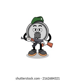 Character cartoon of button cell as a special force , character design