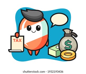 Character cartoon of candy as a accountant