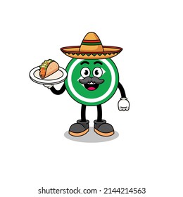 Character cartoon of check mark as a mexican chef , character design