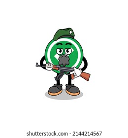 Character cartoon of check mark as a special force , character design