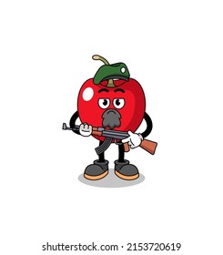 Caricatura de personajes de cereza como fuerza especial, diseño de personajes