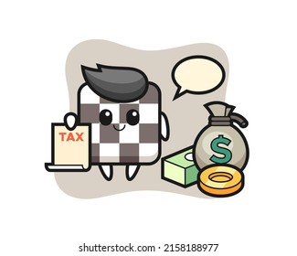 Character cartoon of chess board as a accountant , cute style design for t shirt, sticker, logo element