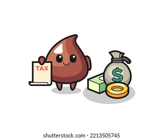 Character cartoon of choco chip as a accountant , cute design
