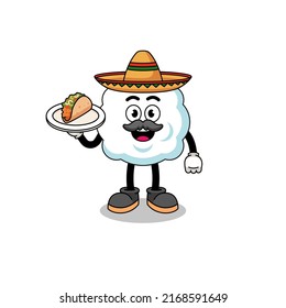 Character cartoon of cloud as a mexican chef , character design