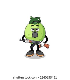 Character cartoon of coconut as a special force , character design