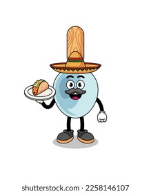 Character cartoon of cooking spoon as a mexican chef , character design
