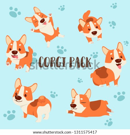 character cartoon corgi pack