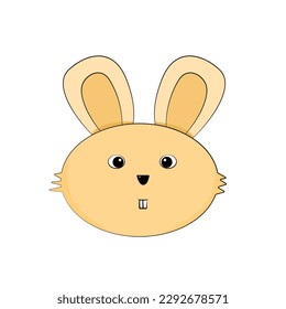 Character cartoon cute rabbit face 
