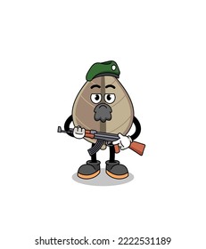 Character cartoon of dried leaf as a special force , character design