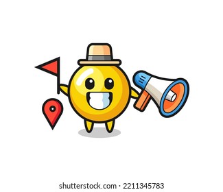 Character cartoon of egg yolk as a tour guide , cute design