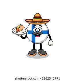 Character cartoon of finland as a mexican chef , character design