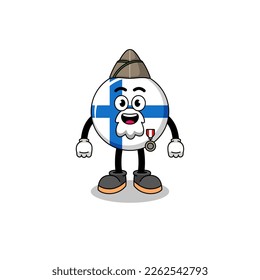 Character cartoon of finland as a veteran , character design