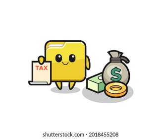 Character cartoon of folder as a accountant , cute style design for t shirt, sticker, logo element
