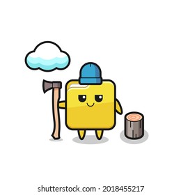 Character cartoon of folder as a woodcutter , cute style design for t shirt, sticker, logo element