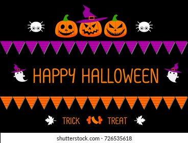 Character Cartoon Happy Halloween day, Halloween background, Vector illustration