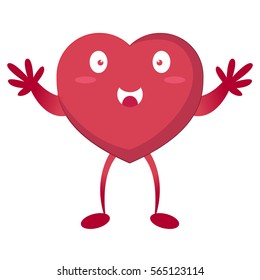 character cartoon heart, vector