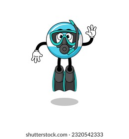 Character cartoon of honduras flag as a diver , character design