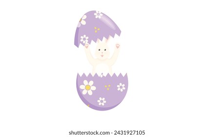 Carácter de dibujos animados icono objeto conejo de huevo conejito hermosa fiesta hermosa temporada de primavera decoración festival feliz temporada de primavera ilustración vectorial animal pet symbol invitación venta huevo de pascua niño	